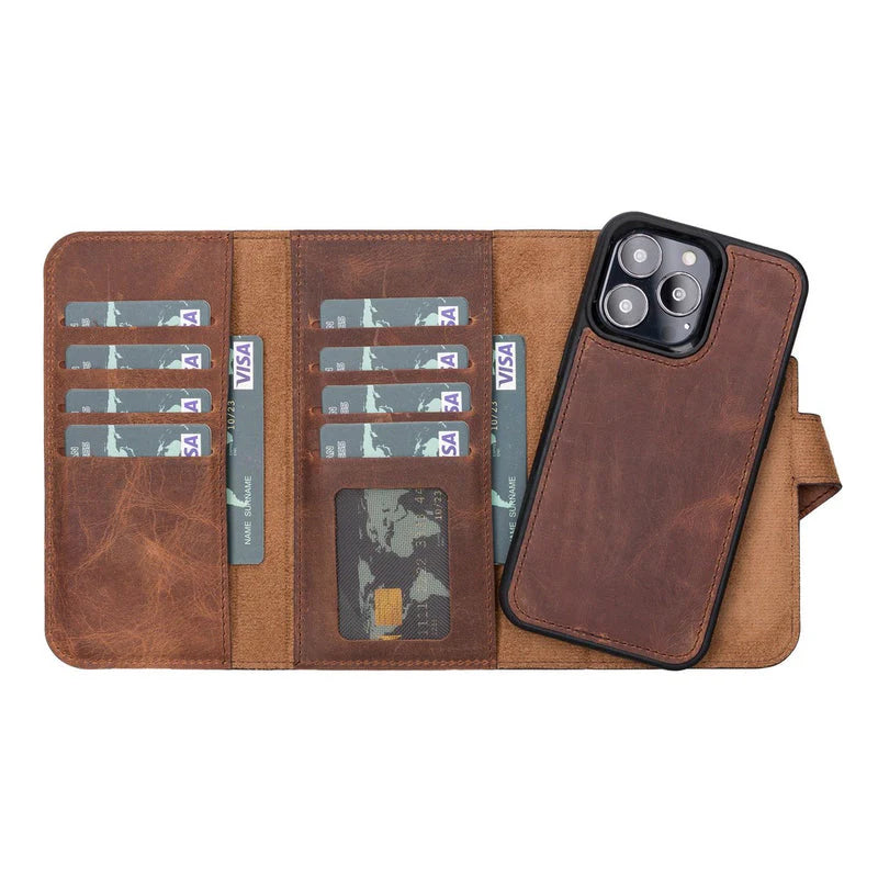 Weihnachtsmann iPhone 13 Pro Leder-Abnehmbare Brieftaschenhülle