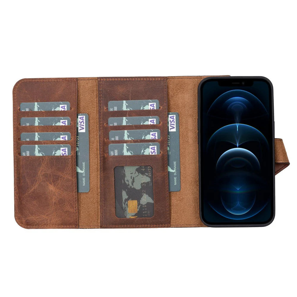 Weihnachtsmann iPhone 13 Pro Leder-Abnehmbare Brieftaschenhülle