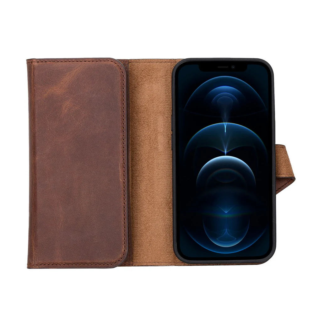 Weihnachtsmann iPhone 13 Pro Leder-Abnehmbare Brieftaschenhülle