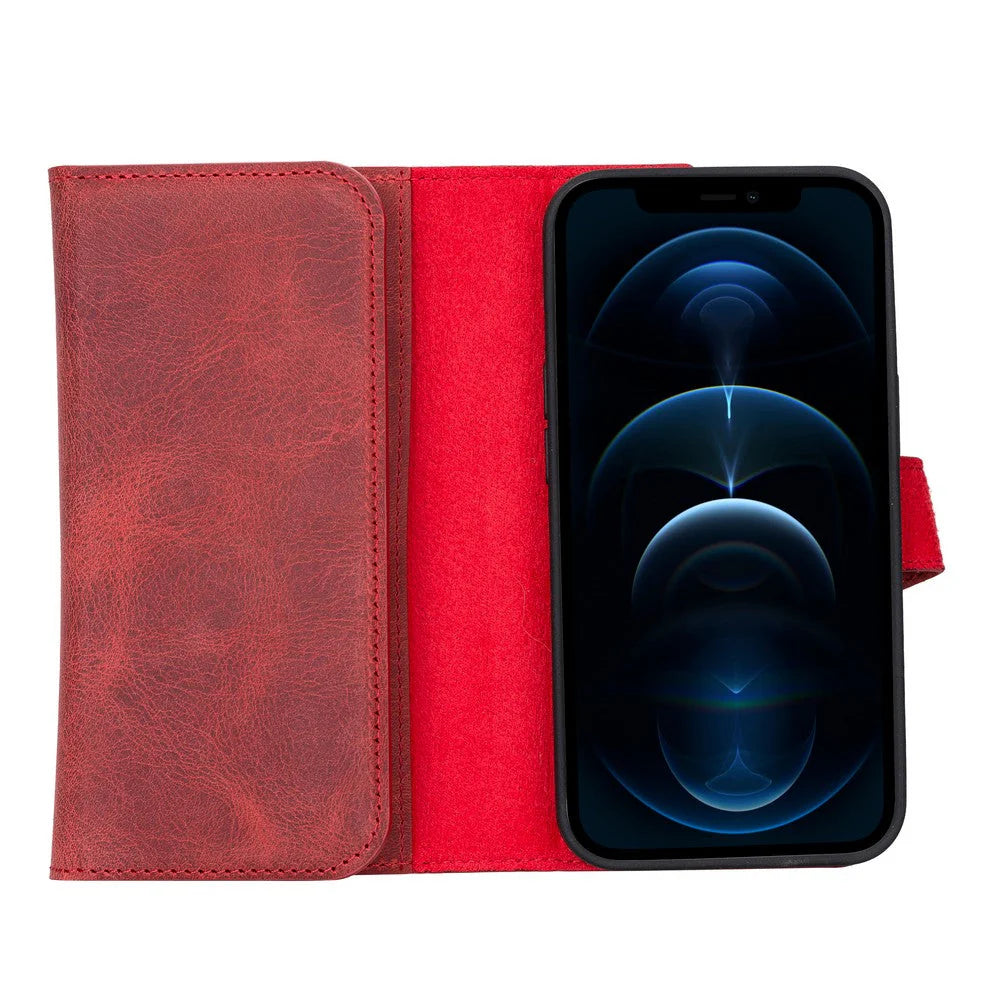 Santa I Phone 13 Pro Leather Detachable Wallet Case