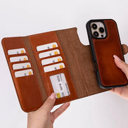 Weihnachtsmann iPhone 16 Pro Leder-Abnehmbare Brieftaschenhülle