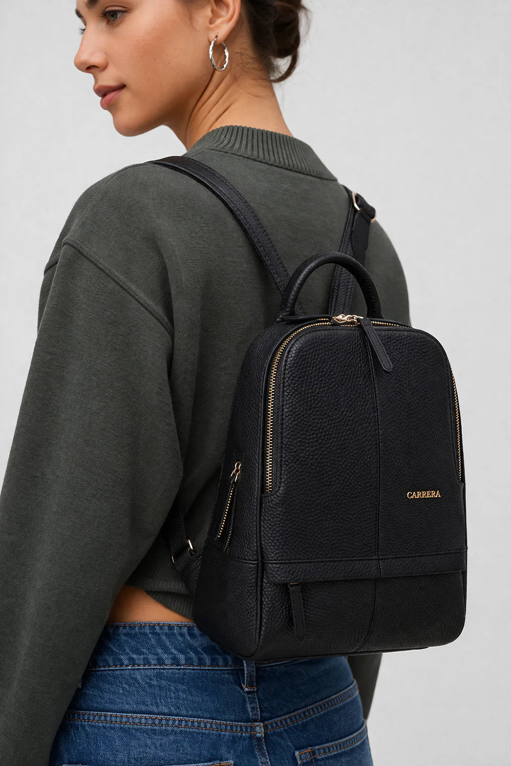 Carrera Elvina Genuine Leather Women's Backpack Bag