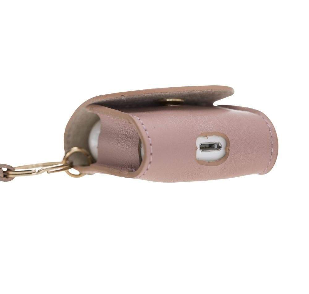 Mai Snap AirPods-Etui (1. und 2. Generation) aus echtem Leder mit Haken
