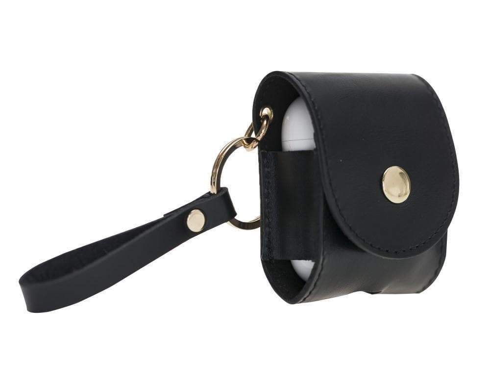 Mai Snap AirPods-Etui (1. und 2. Generation) aus echtem Leder mit Haken