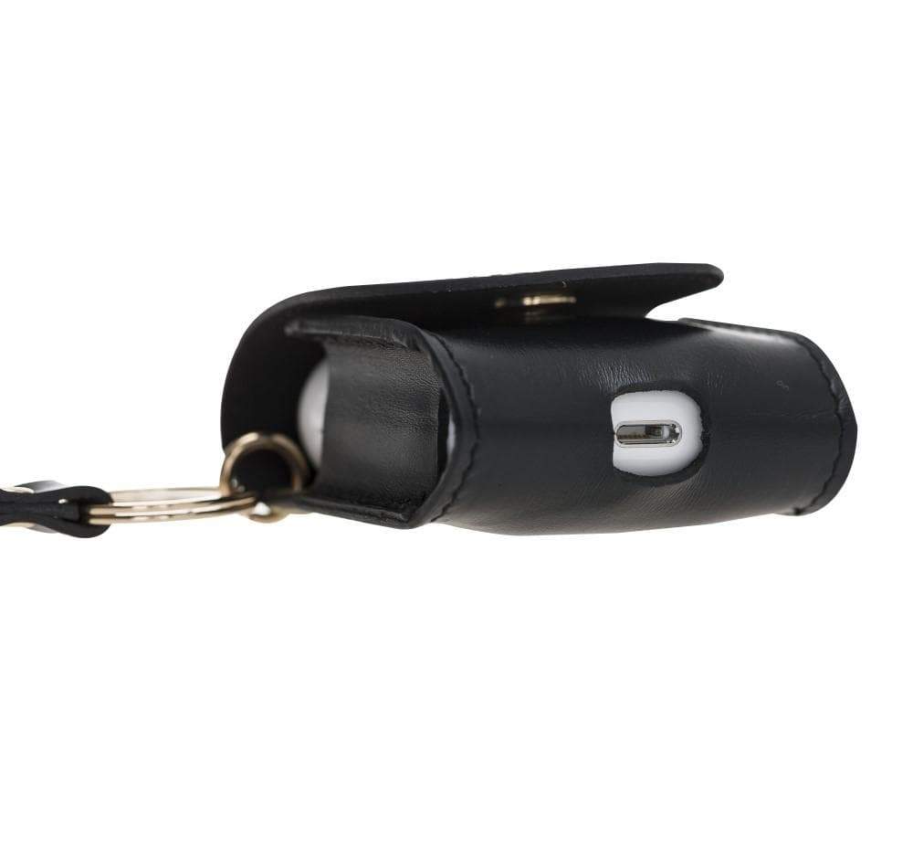 Mai Snap AirPods-Etui (1. und 2. Generation) aus echtem Leder mit Haken
