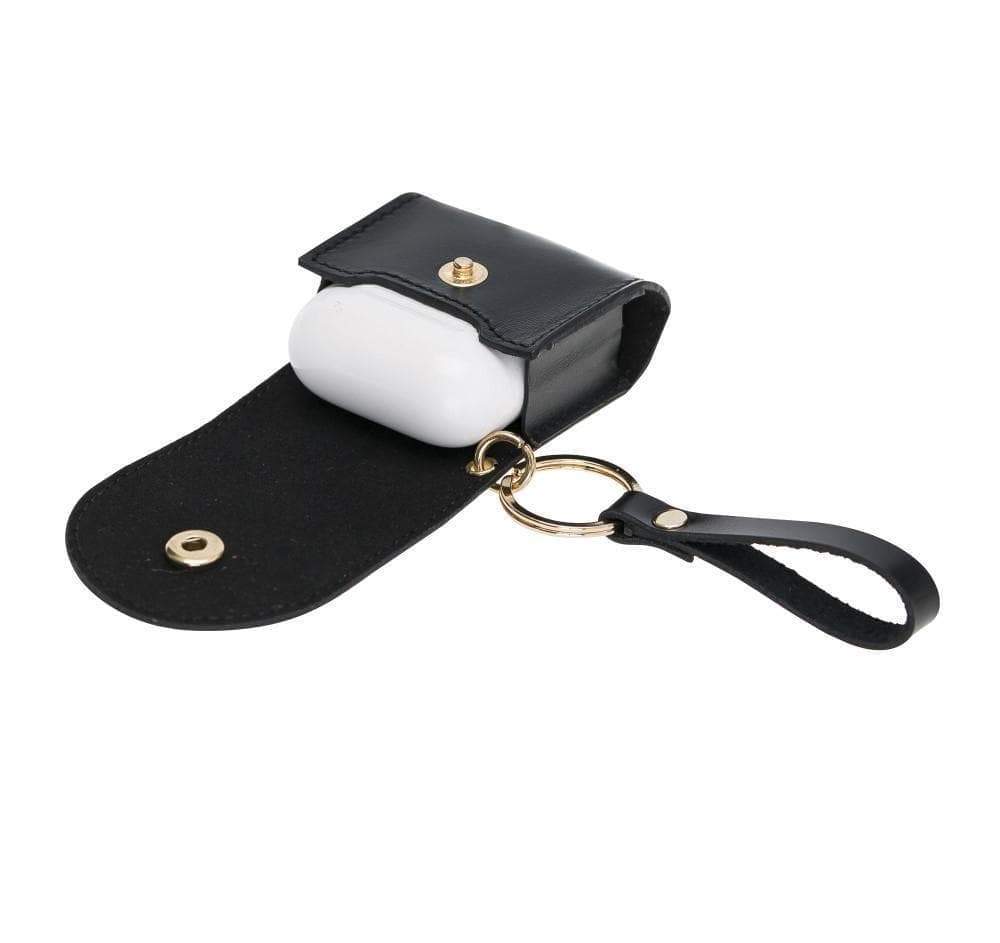Mai Snap AirPods-Etui (1. und 2. Generation) aus echtem Leder mit Haken