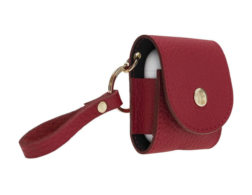 Mai Snap AirPods-Etui (1. und 2. Generation) aus echtem Leder mit Haken