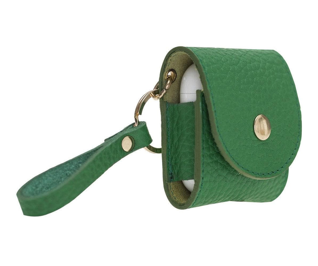 Mai Snap AirPods-Etui (1. und 2. Generation) aus echtem Leder mit Haken