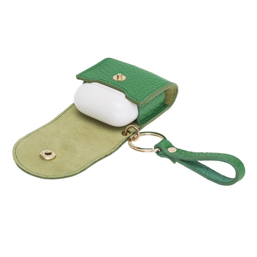 Mai Snap AirPods-Etui (1. und 2. Generation) aus echtem Leder mit Haken