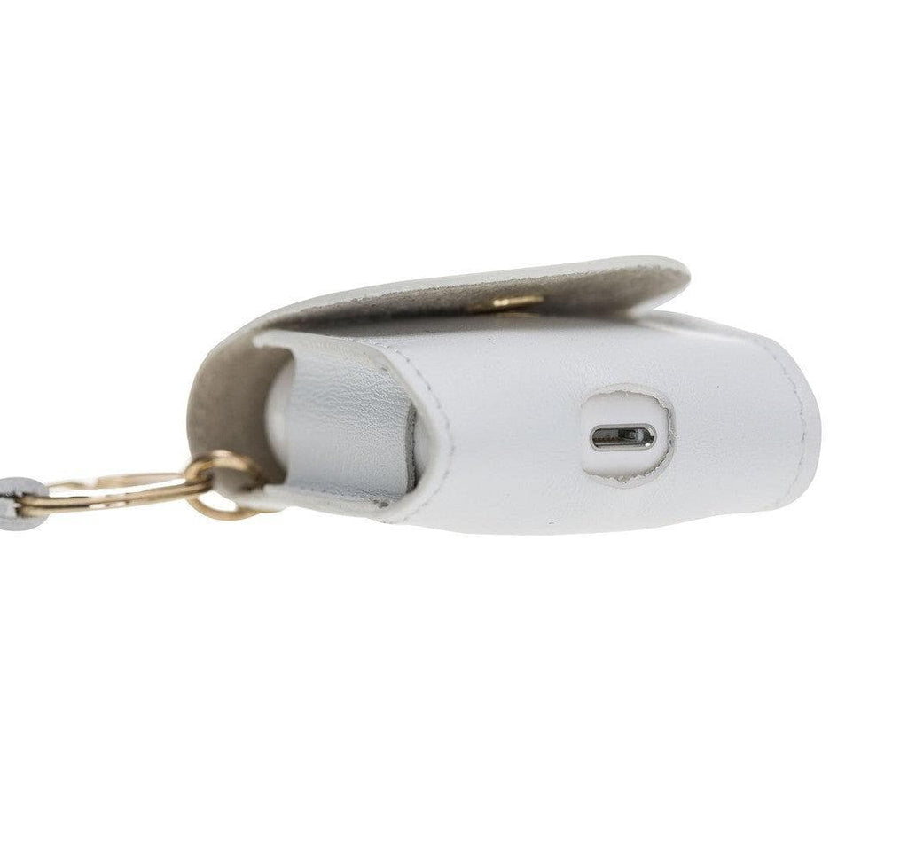 Mai Snap AirPods-Etui (1. und 2. Generation) aus echtem Leder mit Haken