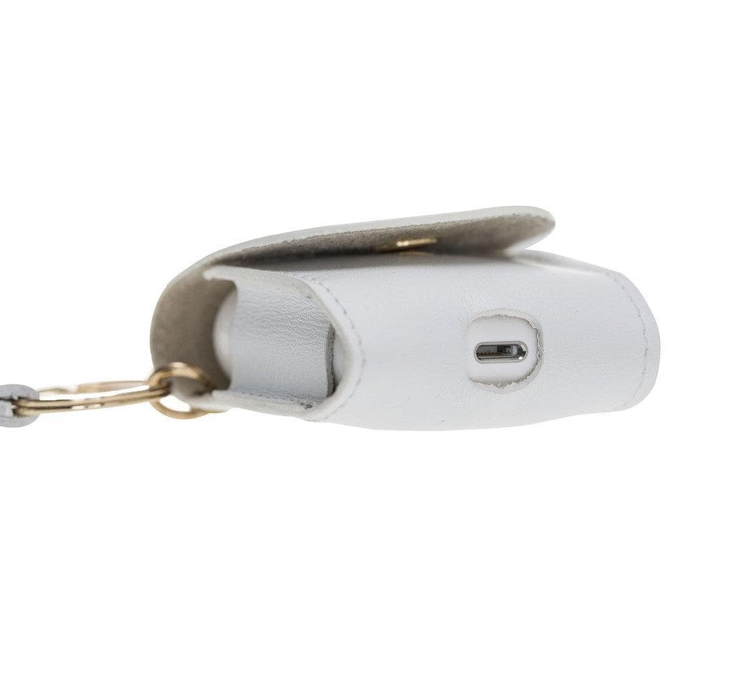 Mai Snap AirPods-Etui (1. und 2. Generation) aus echtem Leder mit Haken