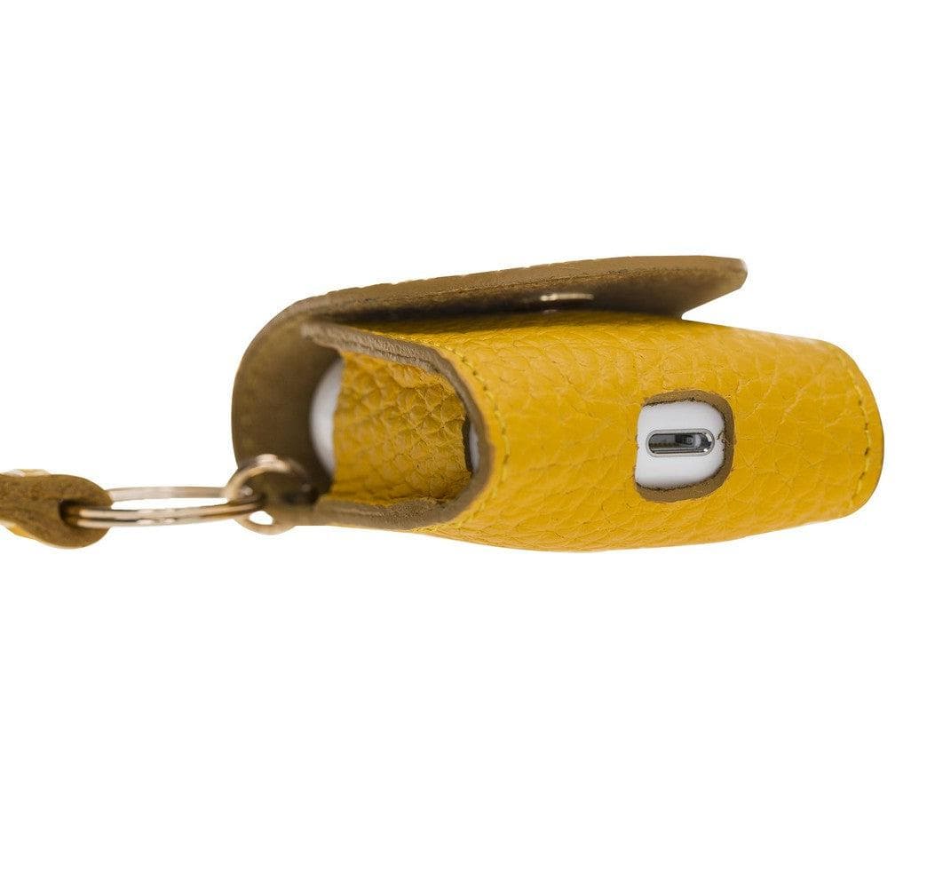 Mai Snap AirPods-Etui (1. und 2. Generation) aus echtem Leder mit Haken