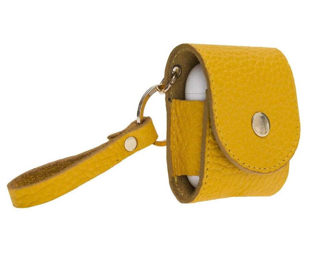 Mai Snap AirPods-Etui (1. und 2. Generation) aus echtem Leder mit Haken