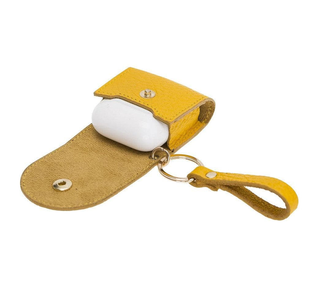 Mai Snap AirPods-Etui (1. und 2. Generation) aus echtem Leder mit Haken