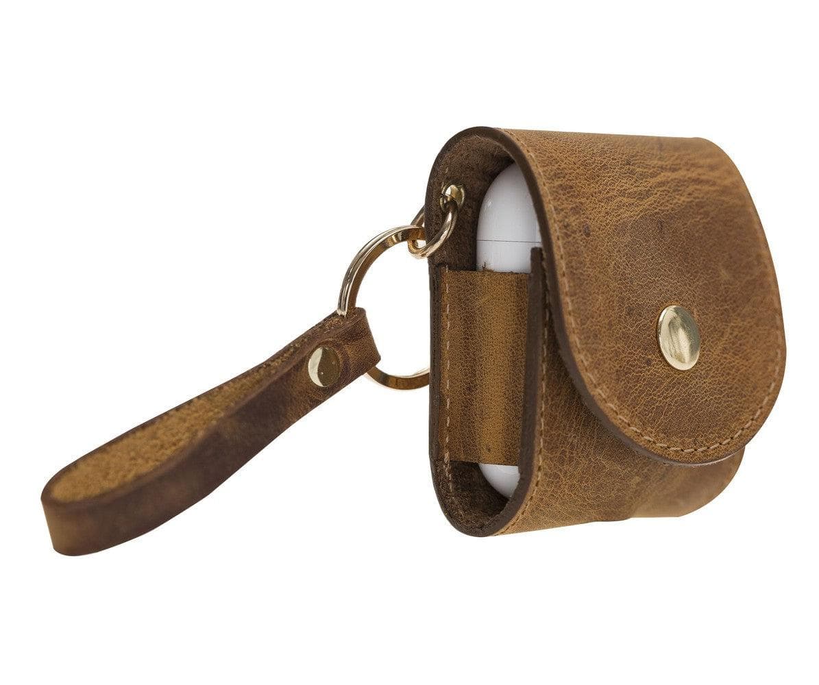 Mai Snap AirPods-Etui (1. und 2. Generation) aus echtem Leder mit Haken