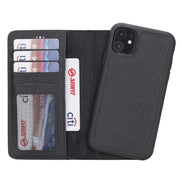 Magic iPhone 11 Serie Abnehmbare Echtleder-Wallet-Hülle - MW