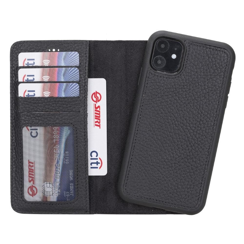 Magic iPhone 11 Serie Abnehmbare Echtleder-Wallet-Hülle - MW