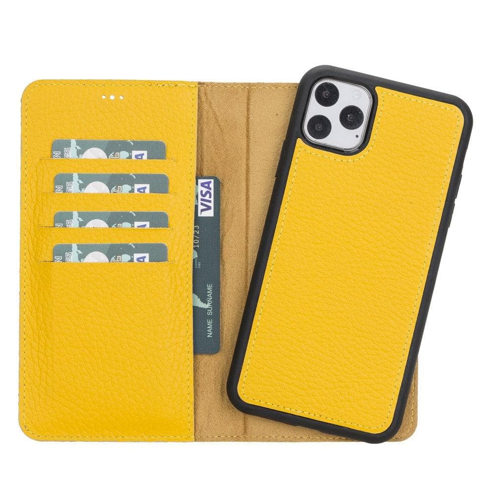 Magic iPhone 11 Serie Abnehmbare Echtleder-Wallet-Hülle - MW