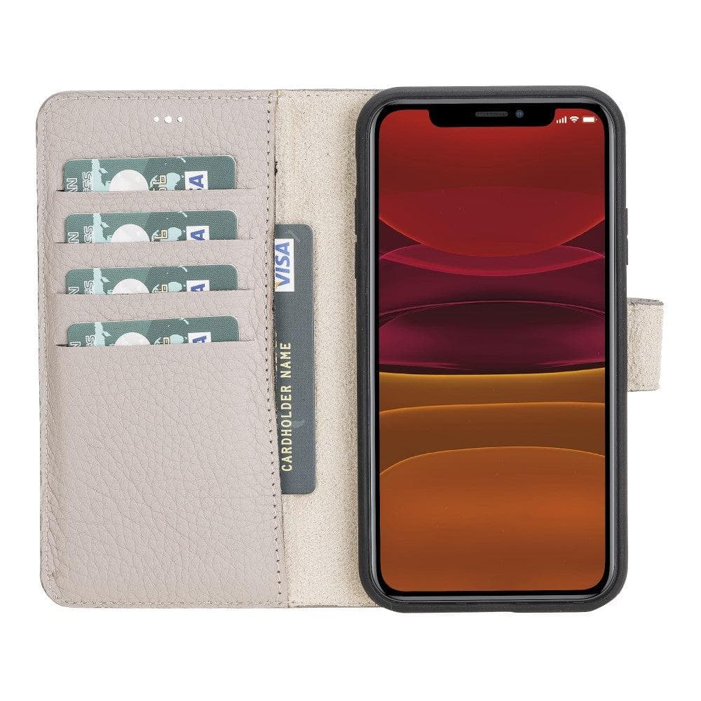 Magic iPhone 11 Serie Abnehmbare Echtleder-Wallet-Hülle - MW