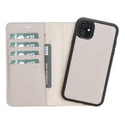 Magic iPhone 11 Serie Abnehmbare Echtleder-Wallet-Hülle - MW