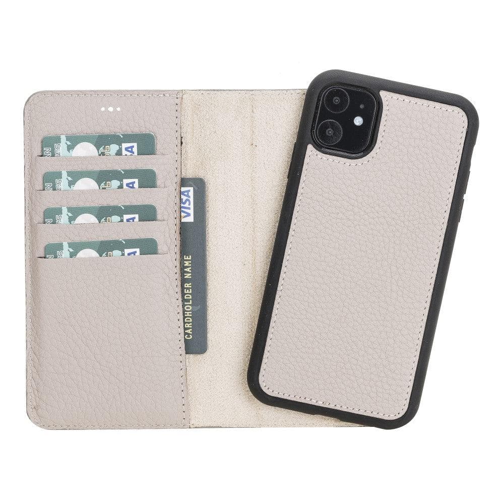 Magic iPhone 11 Serie Abnehmbare Echtleder-Wallet-Hülle - MW