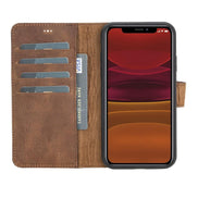 Magic iPhone 11 Serie Abnehmbare Echtleder-Wallet-Hülle - MW