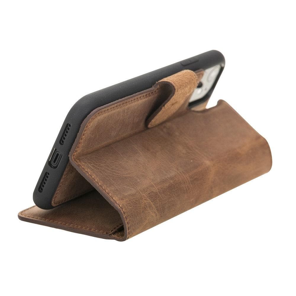 Magic iPhone 11 Serie Abnehmbare Echtleder-Wallet-Hülle - MW