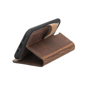 Magic iPhone 11 Serie Abnehmbare Echtleder-Wallet-Hülle - MW