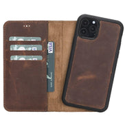 Magic iPhone 11 Serie Abnehmbare Echtleder-Wallet-Hülle - MW