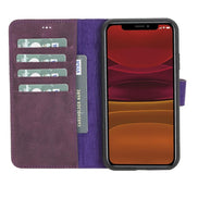 Magic iPhone 11 Serie Abnehmbare Echtleder-Wallet-Hülle - MW