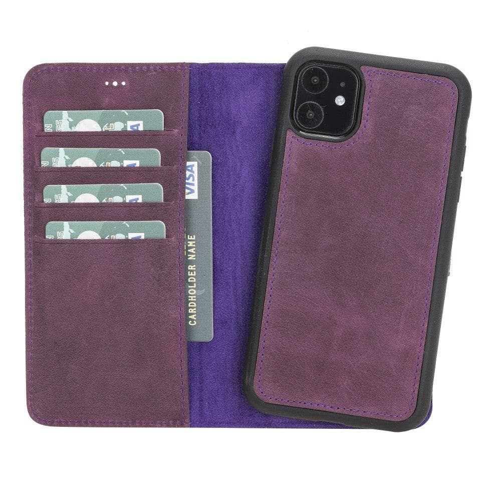 Magic iPhone 11 Serie Abnehmbare Echtleder-Wallet-Hülle - MW