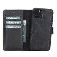 Magic iPhone 11 Serie Abnehmbare Echtleder-Wallet-Hülle - MW