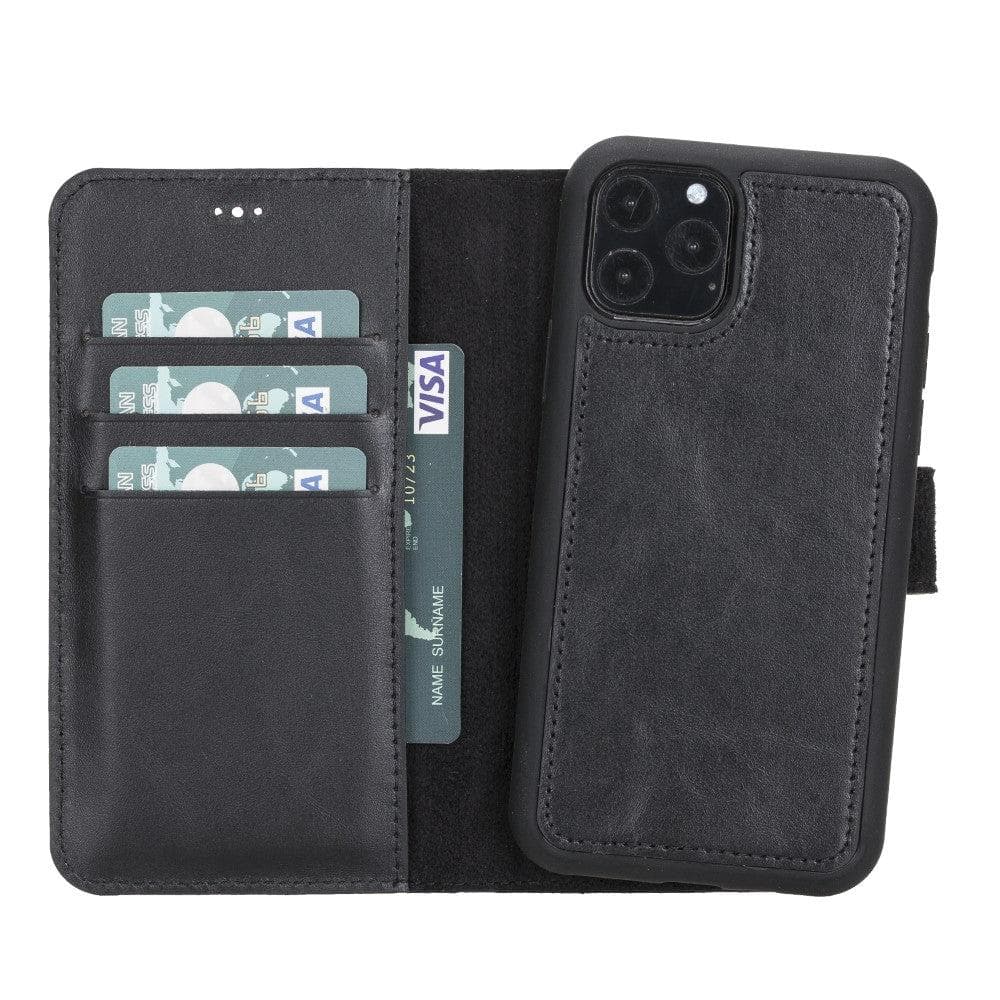 Magic iPhone 11 Serie Abnehmbare Echtleder-Wallet-Hülle - MW
