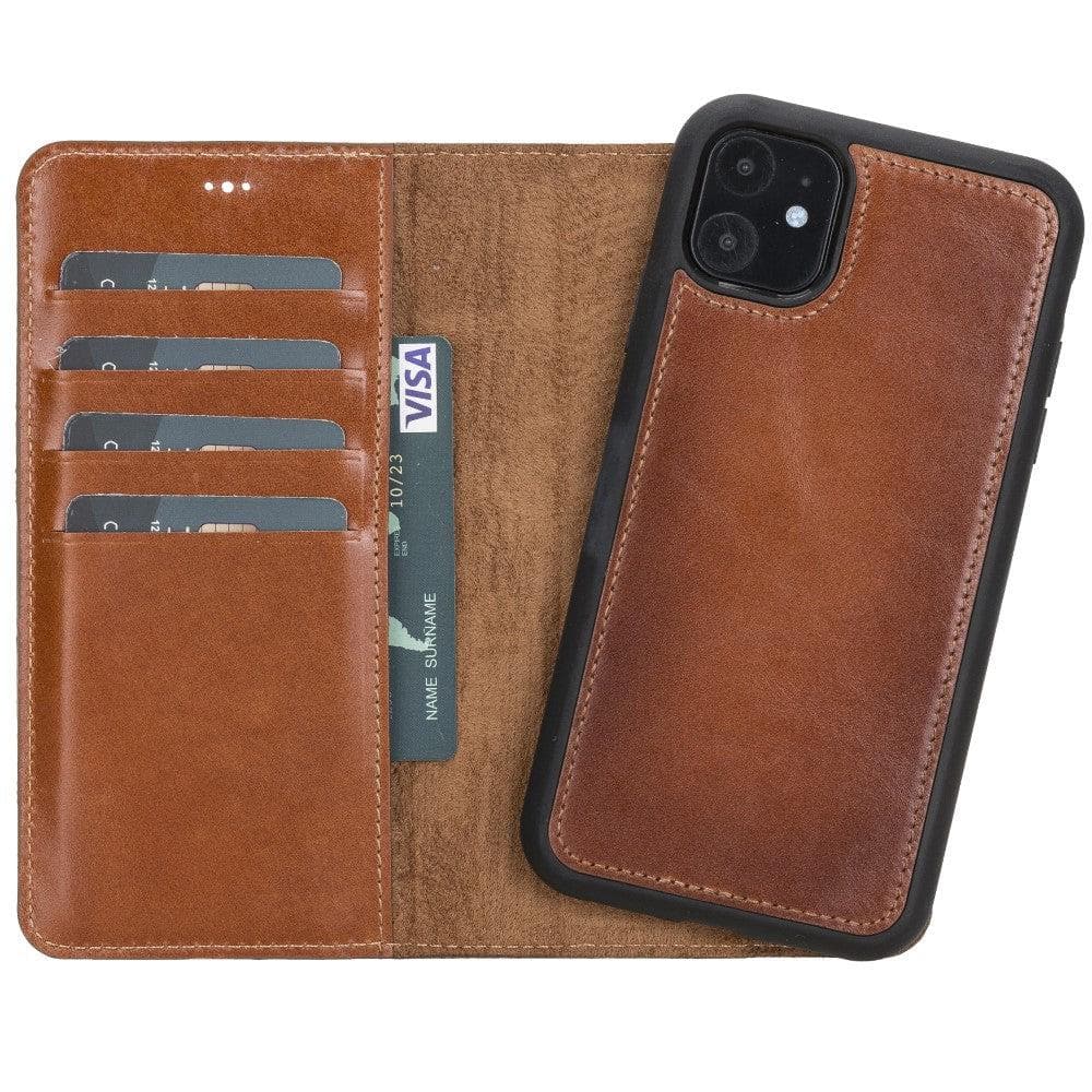 Magic iPhone 11 Serie Abnehmbare Echtleder-Wallet-Hülle - MW