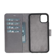 Magic iPhone 11 Serie Abnehmbare Echtleder-Wallet-Hülle - MW