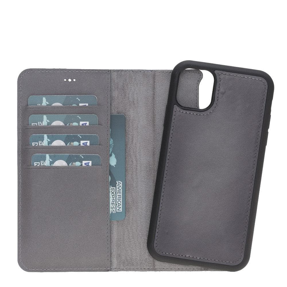 Magic iPhone 11 Serie Abnehmbare Echtleder-Wallet-Hülle - MW