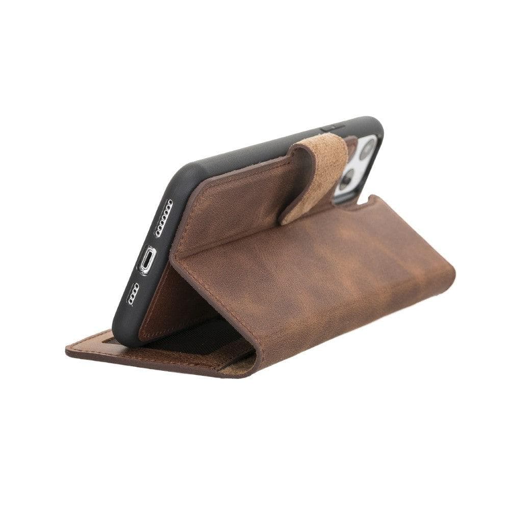 Magic iPhone 11 Serie Abnehmbare Echtleder-Wallet-Hülle - MW