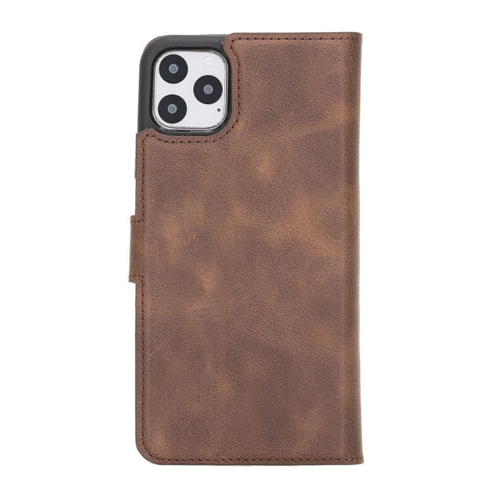 Magic iPhone 11 Serie Abnehmbare Echtleder-Wallet-Hülle - MW