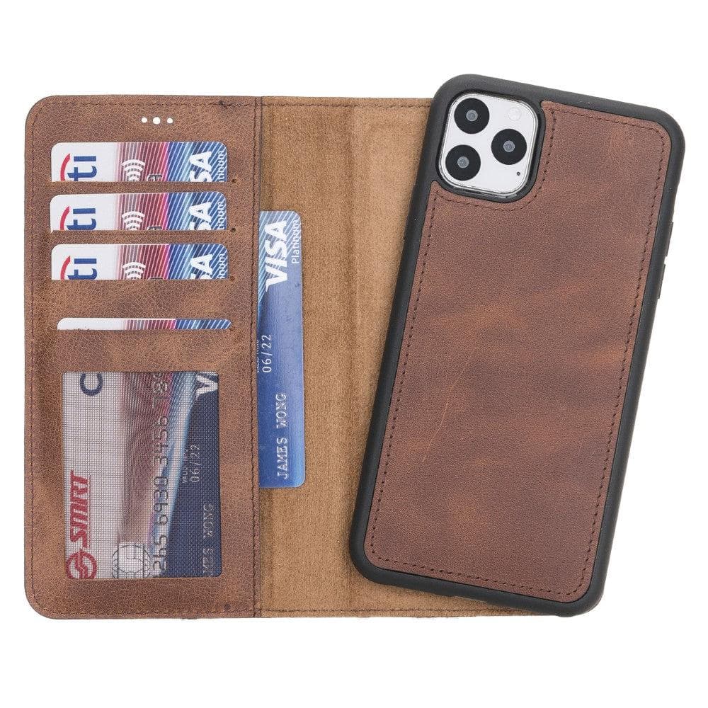 Magic iPhone 11 Serie Abnehmbare Echtleder-Wallet-Hülle - MW