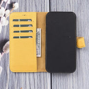 Magic iPhone 12 Serie Abnehmbare Echtleder-Wallet-Hülle - MW