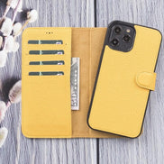 Magic iPhone 12 Serie Abnehmbare Echtleder-Wallet-Hülle - MW