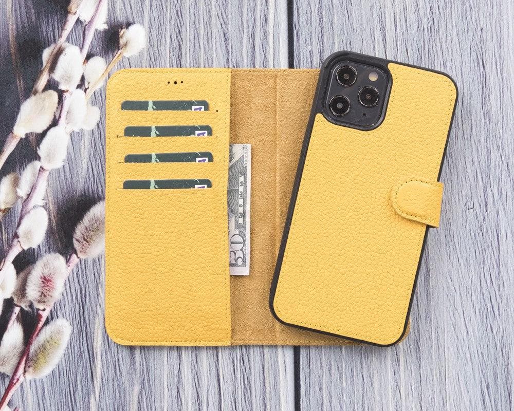 Magic iPhone 12 Serie Abnehmbare Echtleder-Wallet-Hülle - MW