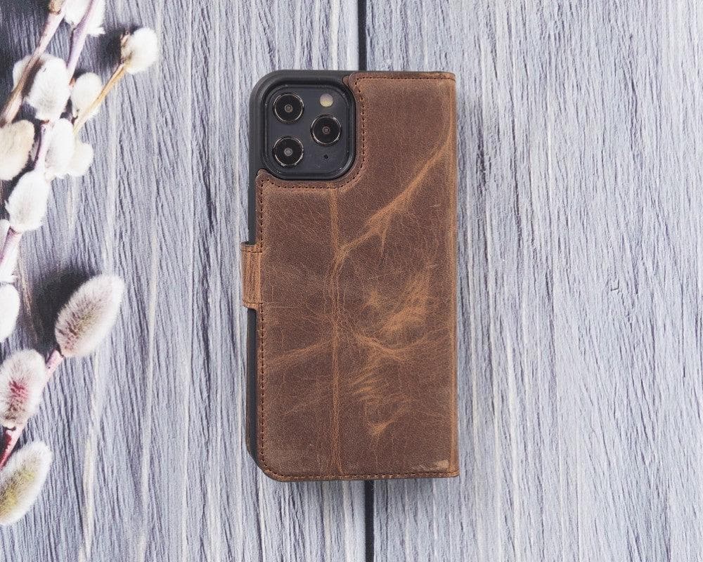 Magic iPhone 12 Serie Abnehmbare Echtleder-Wallet-Hülle - MW