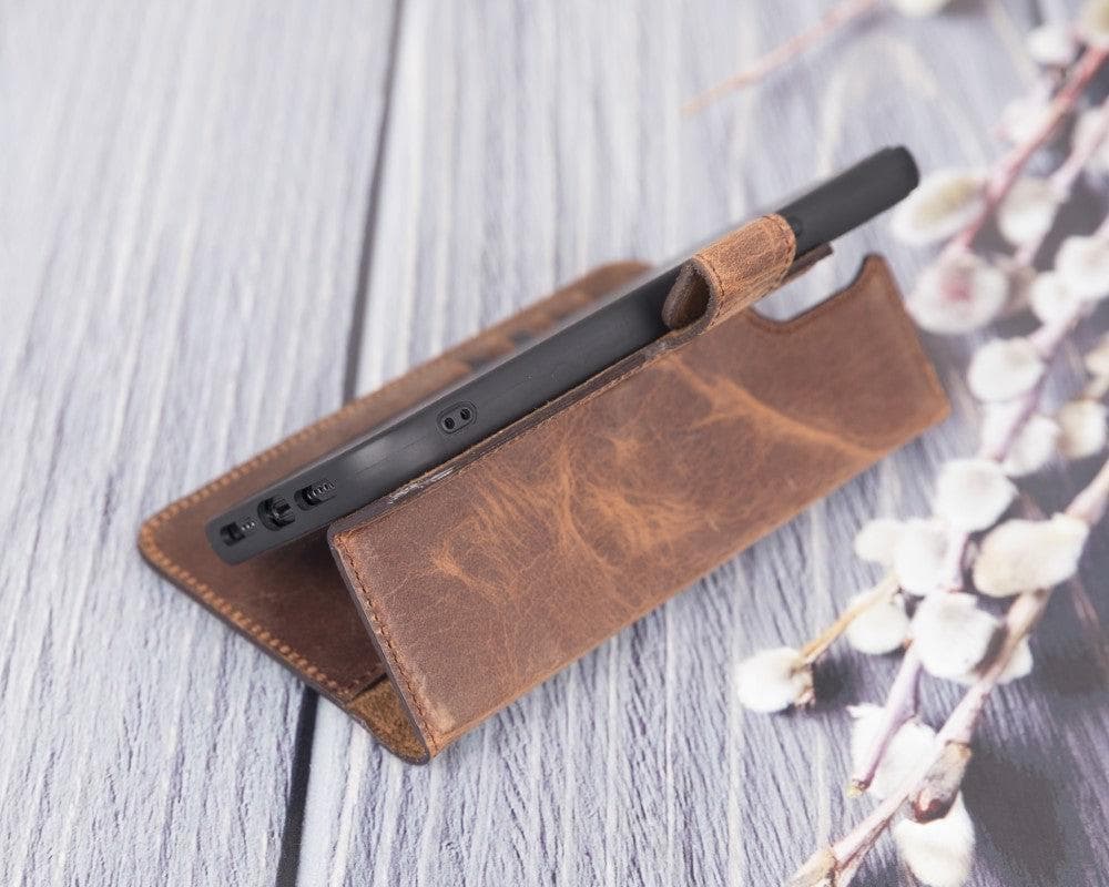 Magic iPhone 12 Serie Abnehmbare Echtleder-Wallet-Hülle - MW