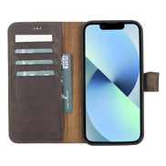 Magic iPhone 12 Serie Abnehmbare Echtleder-Wallet-Hülle - MW