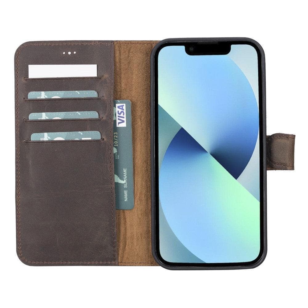 Magic iPhone 12 Serie Abnehmbare Echtleder-Wallet-Hülle - MW