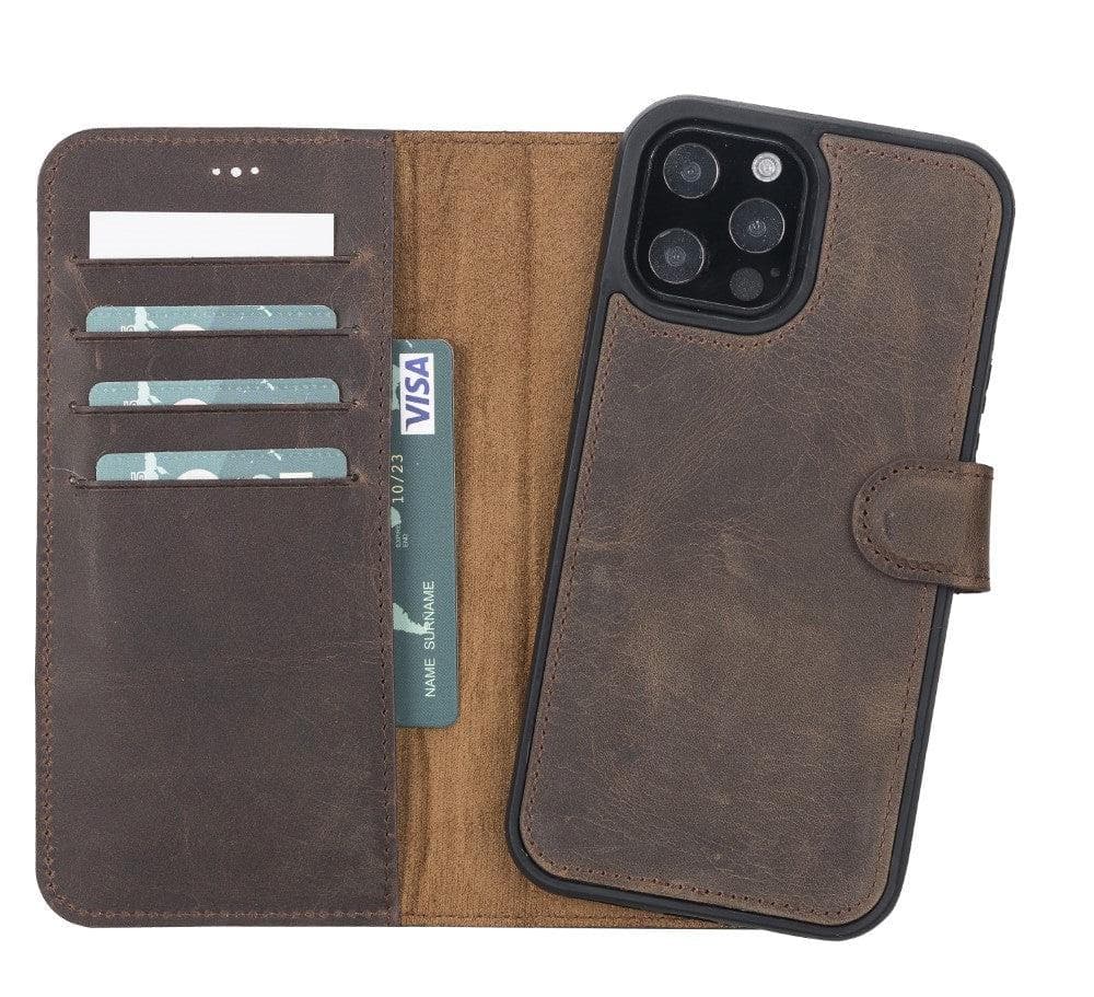 Magic iPhone 12 Serie Abnehmbare Echtleder-Wallet-Hülle - MW