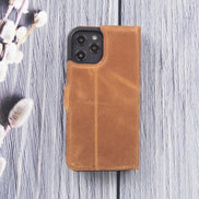 Magic iPhone 12 Serie Abnehmbare Echtleder-Wallet-Hülle - MW