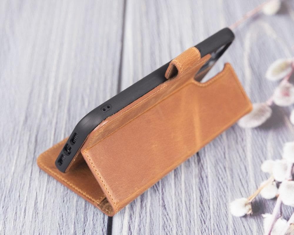 Magic iPhone 12 Serie Abnehmbare Echtleder-Wallet-Hülle - MW