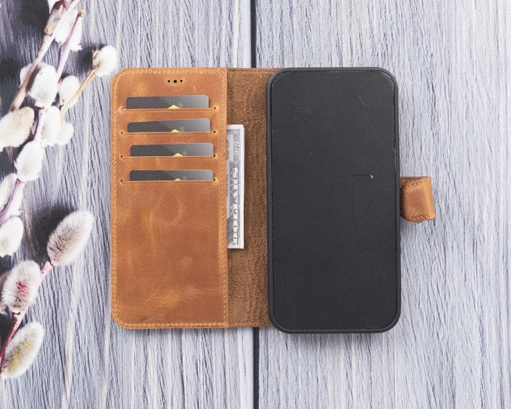 Magic iPhone 12 Serie Abnehmbare Echtleder-Wallet-Hülle - MW